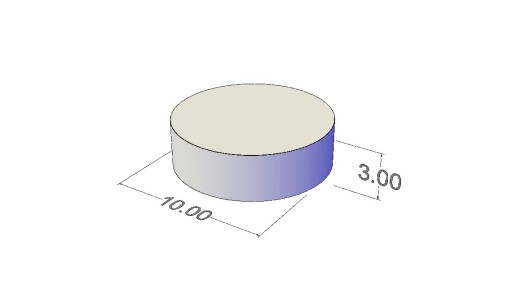 Neodymový magnet valcový MW 10x3 mm N38 10 ks.