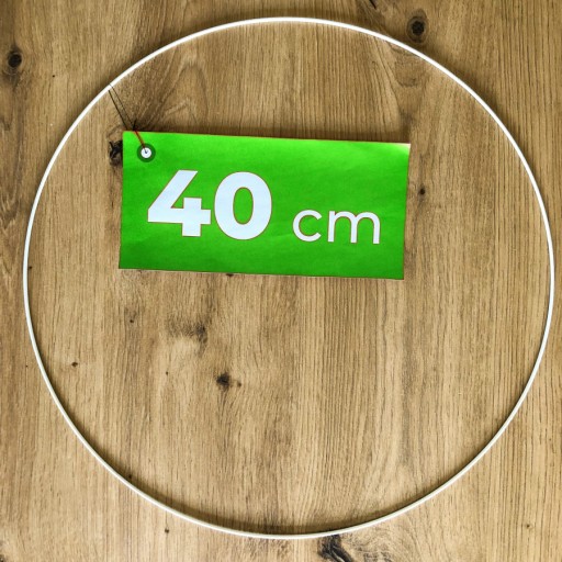 Kovové koliesko na lapač snov, biely ráfik, 40 cm 1
