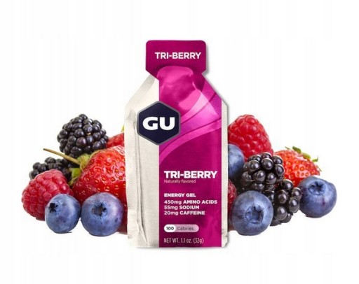 GU Energy Gel Triberry energetický gél 3 bobule s kofeínom 32g