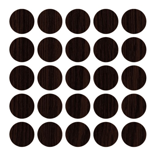 Samolepiaci kryt nalepenie na nábytok Farba Wenge fi 14mm 25 kusov DIY