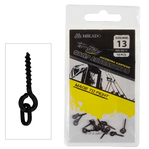 Skrutka 13 mm s krúžkom Mikado na boilies, kovové návnady, 10 ks