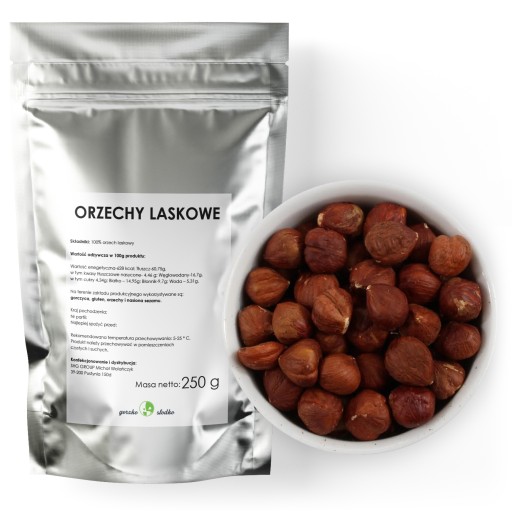 Lieskové orechy lúpané, čerstvé, prírodné, 250g