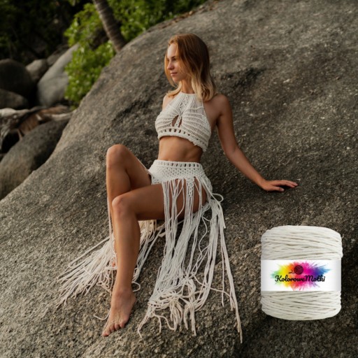 Prírodný bavlnený výplet pre Macrame 300m 2mm