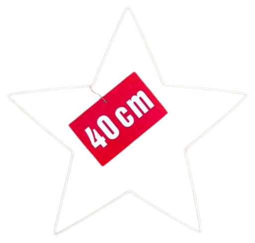 BIELA kovová hviezda 40 cm - lapač snov