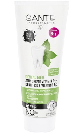 Sante zubná pasta SAGE/vitamín B12/fluorid 100% BIO