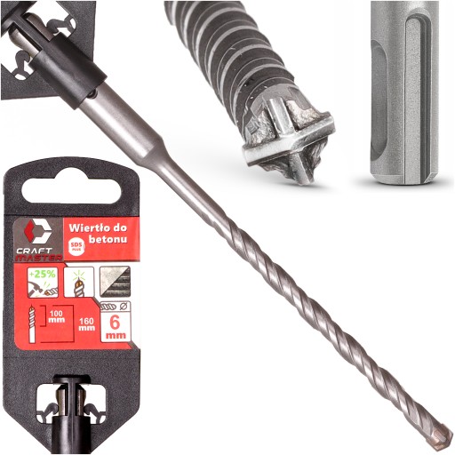 VRTÁK DO MURIVA 6 x 160 mm SDS-PLUS Krížový do BETÓNU pre Sds Vrták