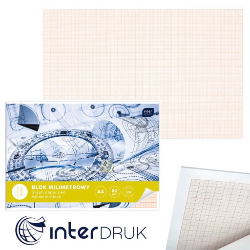 BLOK MILIMETROVÝ PAPIER A4 80g 20 listov INTERPRINT