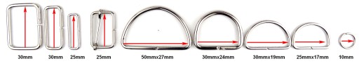 Polkruh 30x24mm STRIEBORNÁ 1ks na popruh kabelky 2994