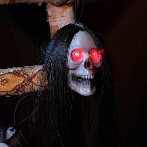 ZAVISIACA SVIETIACA HLAVA LEBKA LED DEKORCIA DO VLASOV HALLOWEENSKA OZNAKA 50cm