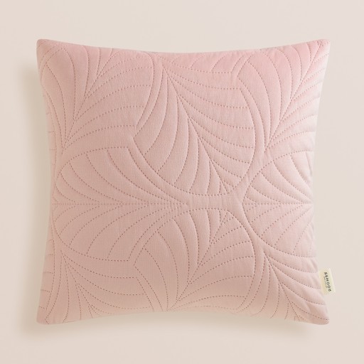 Ozdobná zamatová obliečka na vankúš 45x45 Feel, púdrovo ružová