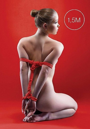 Mäkké lano Bondage - Au! Japonské mini lano červené 1,5 m
