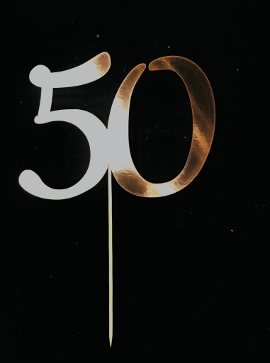 CAKE TOPPER narodeninové 40 50 číslo zlaté
