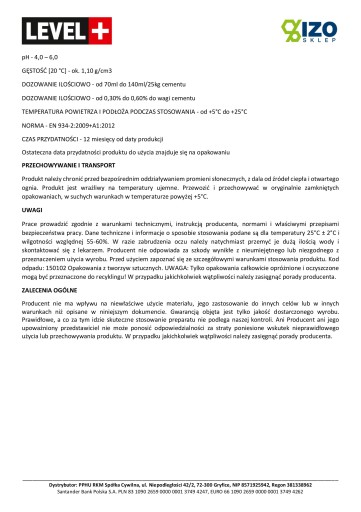 Plastifikátor do betónu a poterov Cement 1L