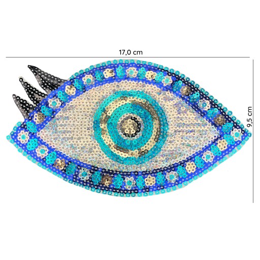 Nažehľovacia termo náplasť sequin Eye