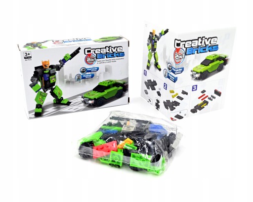 ROBOT AUTO 2V1 STAVEBNÉ BLOKY RÔZNE FARBY