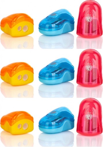 ASTRA orezávatko školské, 2 otvory, ručné, s nádobkou MIX COLOR x 3 ks