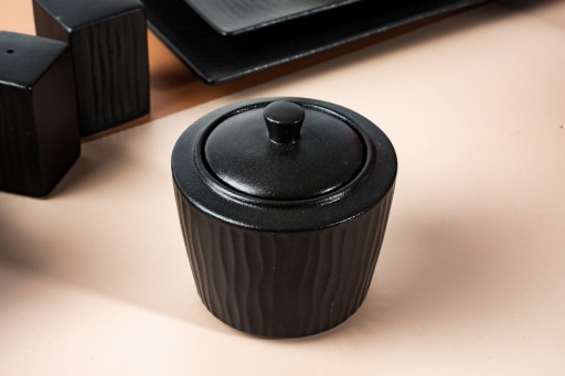 Porcelánová cukornička 300 ml, matná čierna