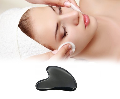 GUA SHA MASÁŽNY KAMEŇ NA TVÁR, OBSIDIÁNOVÁ DOSKA