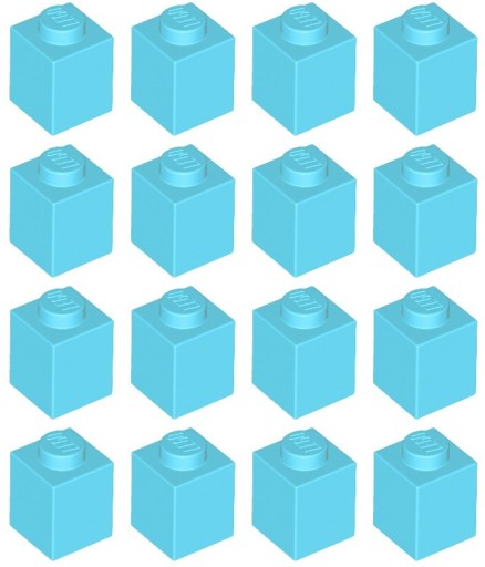 LEGO 3005 BRICK 1x1 azúrová pr. (9g) 16 ks.