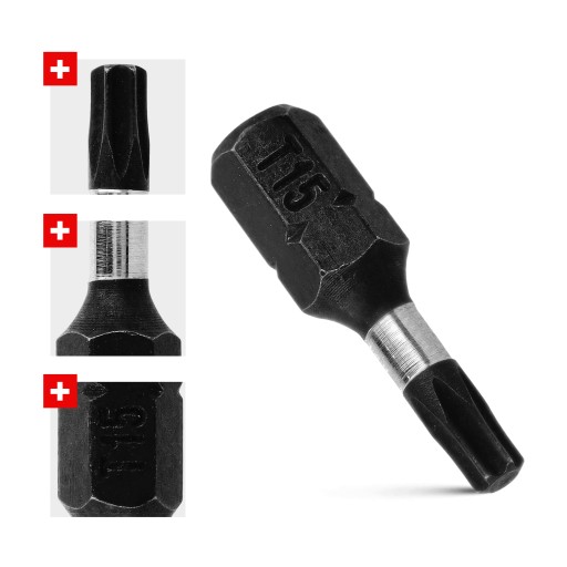 Nárazový bit Nárazové bity TX15 25mm | Nárazový bit pre skrutkovač 2 ks.