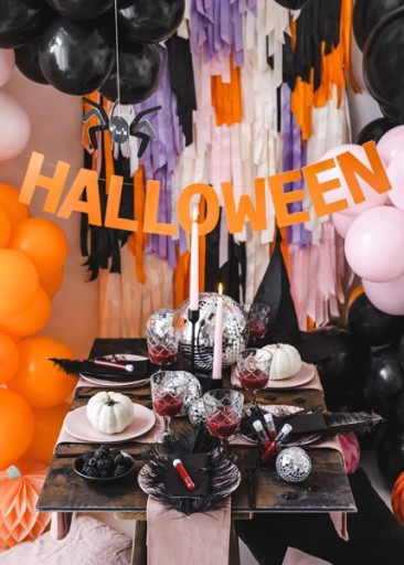 PANANER HALLOWEEN GALANDA, ORANŽOVÉ NÁPIS, DEKORÁCIA, 250 CM