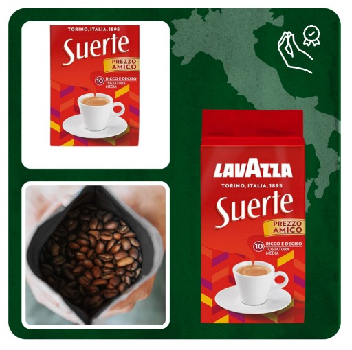 Lavazza Suerte Talianska stredne pražená mletá káva 250g