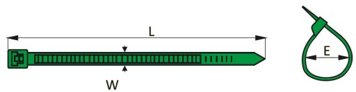 Upínacie kravaty 10 cm 100 ks. Kábel 2,5 mm 100 mm Zelené káblové konektory