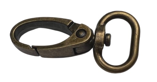 Lobster Spona Prívesok na kľúče na kabelku Kľúče Batoh Krab Old Gold 20mm
