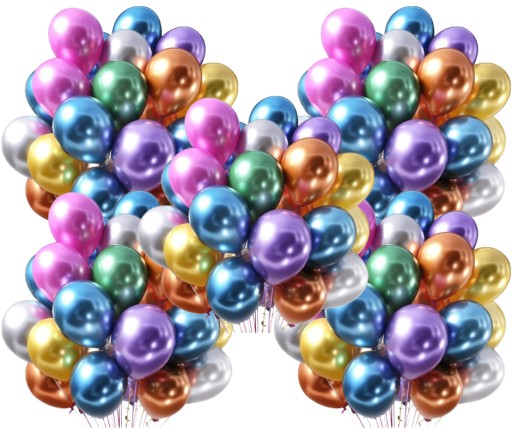 Farebné metalické balóny, chróm, balón k 1-99. narodeninám VEĽKÉ 26 cm - 50 ks