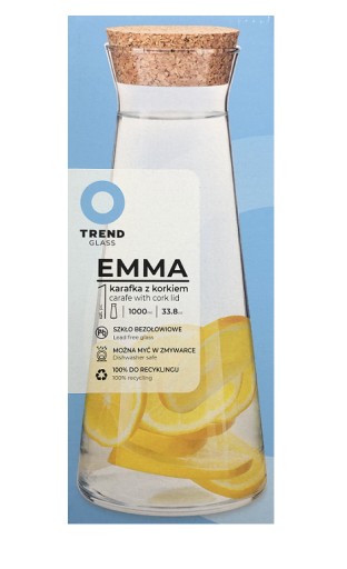 1 l karafa s prírodným korkom Trend Glass Emma