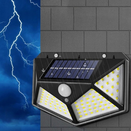 SOLAR LAMPA 100 LED NÁSTENNÁ LAMPA NÁSTENNÁ LAMPA SO SÚMRAKOVÝM SNÍMAČOM POHYBU