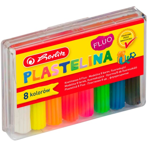 Herlitz školská plastelína, 8 fluo farieb