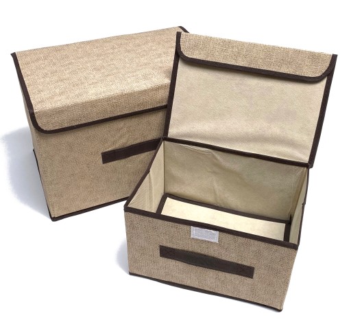 KONTAJNER BOX, uzavretý, hnedý organizér, 2 kusy
