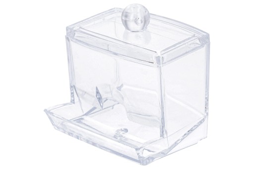 Kúpeľňový organizér, nádobka na štuple s krytom, 9x7x9 cm