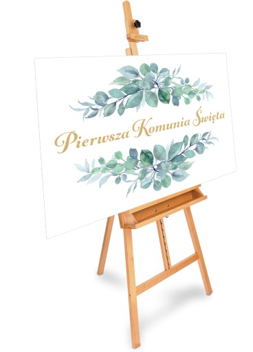 Prijímanie Plagát Nápis PRVÉ SVÄTÉ PRIJÍMANIE Eukalyptus Boho 60x42cm