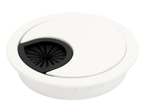 KOVOVÝ KÁBLOVÝ PRÍSTUP PRE STOLOVÉ STOLKY FI60MM, BIELY