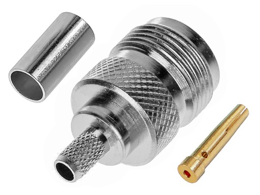 N 50Ohm zásuvka krimpovaná pre kábel RG-58