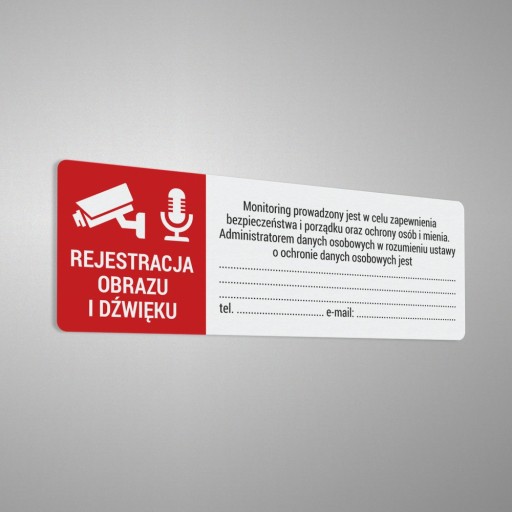 Monitoring, Záznam zvuku GDPR nálepka 5x15