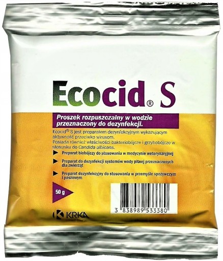 ECOCID S 50g - má baktericídny a fungicídny účinok na vírus