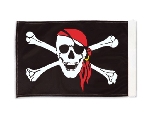 Šál s vlajkou PIRATE na sťažeň motocykla 30x40 cm motocykel PIRATE