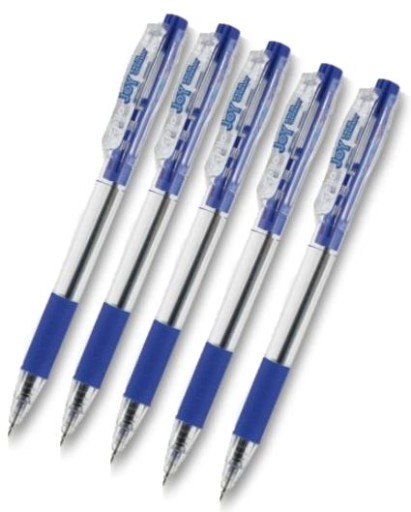 JOY blue Cello vysúvacie guľôčkové pero, 5 ks