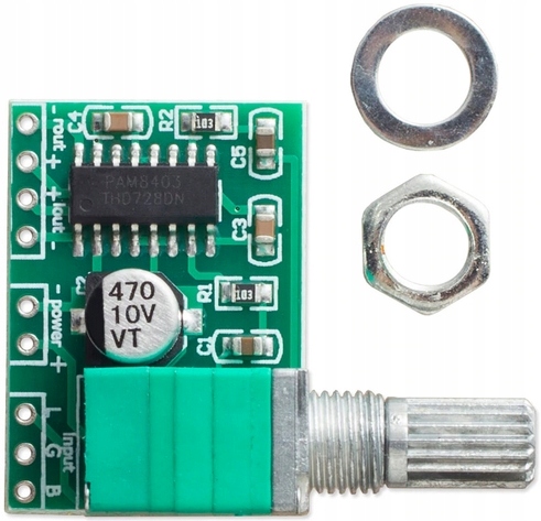 Stereo zosilňovač 2x3W 5V regulácia PAM8403