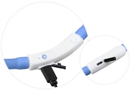 SVIETIACI LED Obojok PRE PSA A MAČKU 70cm, SILIKÓNOVÝ, USB, NASTAVITEĽNÝ, VODEODOLNÝ