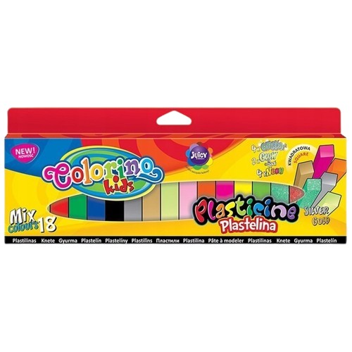 PLASTICINOVÁ ZMES GLITROVÁ 18 FAREB VEĽKÁ COLORINO 57424PTR