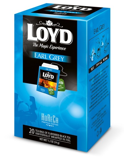 Expresný čierny čaj Earl Grey v obálkach Horeca pre hotely 20T LOYD