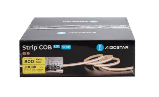 NEON COB LED STRIP 230V výkon 8W teplá biela 800lm/1m 3000K