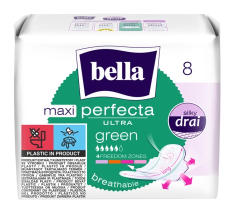 BELLA PERFECTA ULTRA SANITÁRNE VLOŽKY Maxi Green 8 ks.