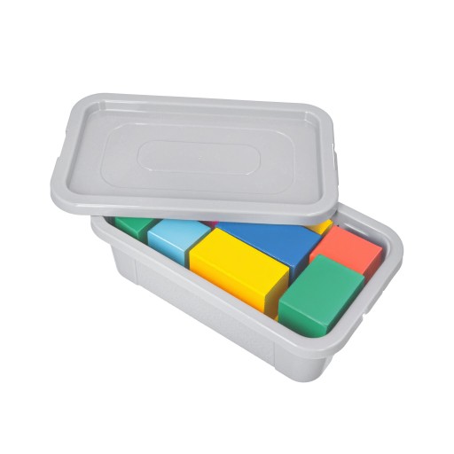 Organizér, plastová nádoba s vrchnákom, 4,5l box, svetlo šedá