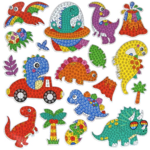 Diamantové nálepky Mosaic Diamantové vyšívanie Dinosaurs Set