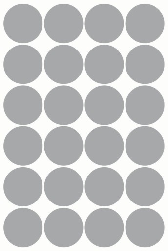 Nálepky CIRCLES Bodky 5cm 24ks Strieborná